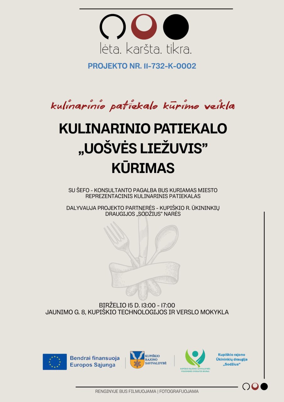 Kulinarinio patiekalo „Uošvės liežuvis“ kūrimas