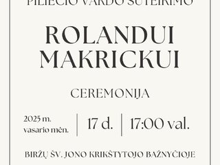 Vieša iškilminga Garbės piliečio vardo suteikimo ceremonija vyks 2025 m. vasario 17 d....