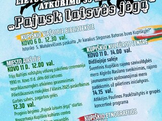 Maloniai kviečiame į Lietuvos Nepriklausomybės atkūrimo dienos  minėjimo renginius Kupiškio mieste