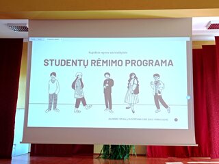 Abiturientams pristatytos studentų rėmimo galimybės