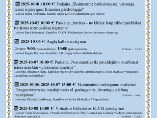 Vyresnio amžiaus žmonių savaitė Spalio 1-8 d.