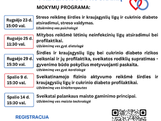 Kviečiame dalyvauti širdies ir kraujagyslių ligų bei cukrinio diabeto prevencijos programoje!