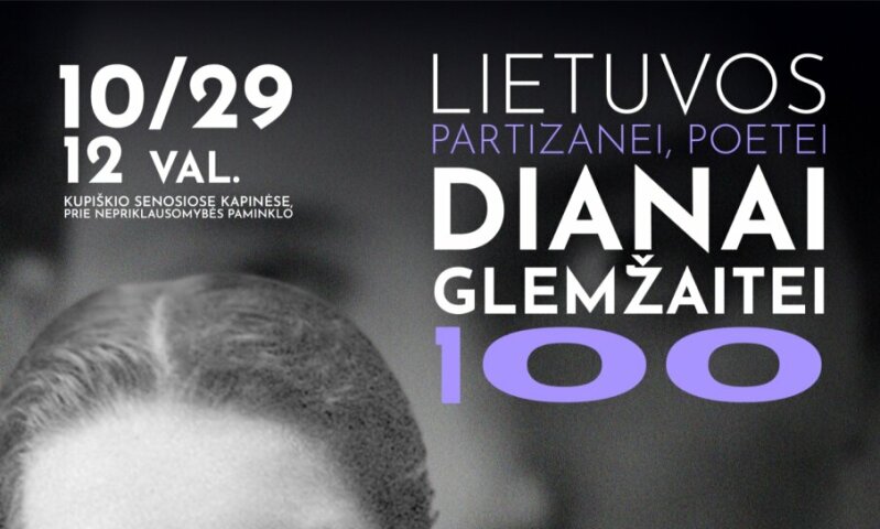 Lietuvos partizanei, poetei Dianai Glemžaitei – 100