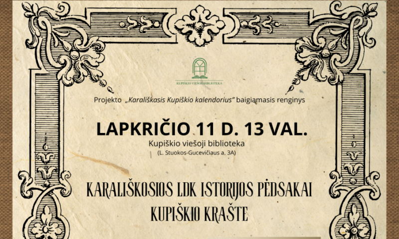 Kviečiame į knygos „Karališkasis Kupiškio kalendorius“ sutiktuves