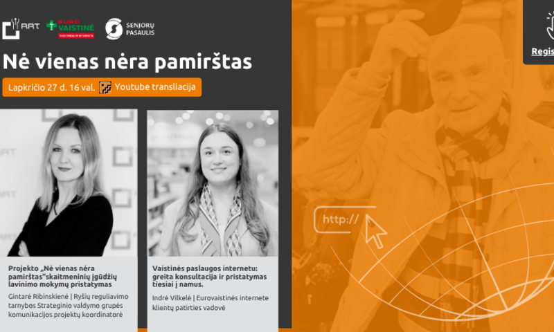 Projektas „Nė vienas nėra pamirštas“ kviečia į nuotolinę paskaitą