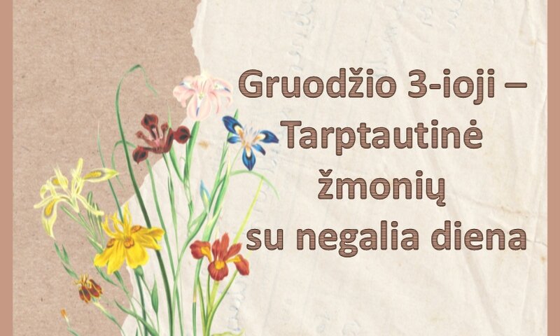 Gruodžio 3-ioji – Tarptautinė žmonių su negalia diena