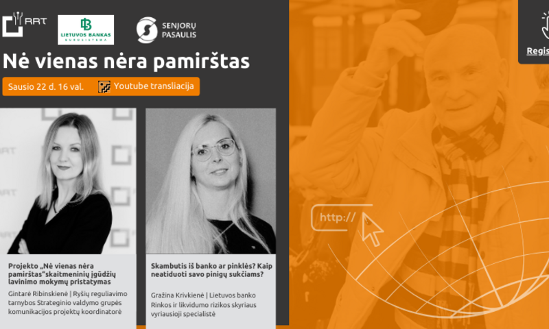 Projektas „Nė vienas nėra pamirštas“ kviečia į nuotolinę paskaitą