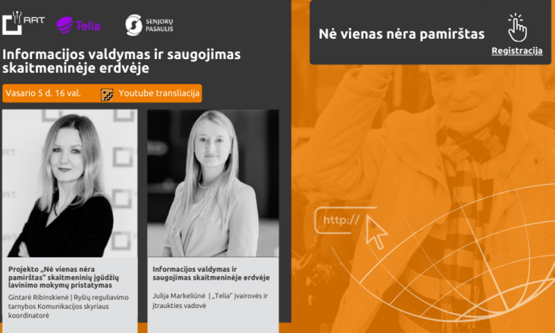 Projektas „Nė vienas nėra pamirštas“ kviečia į nuotolinę paskaitą