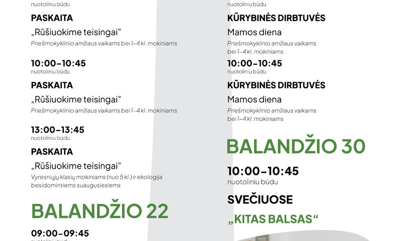 „Žaliasis taškas“ kviečia prisijungti prie nuotolinių edukacijų ciklo „Žaliasis raštingumas“