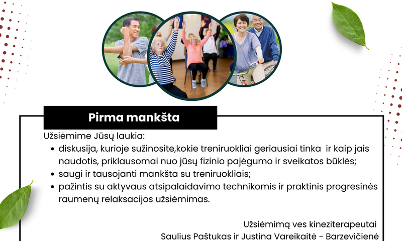 Kviečiame dalyvauti sveikos gyvensenos užsiėmime