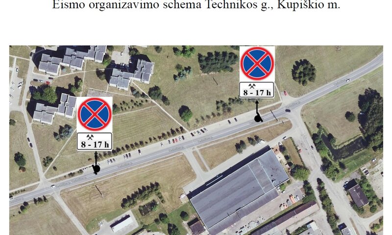 Technikos gatvėje ribojamas transporto priemonių stovėjimas
