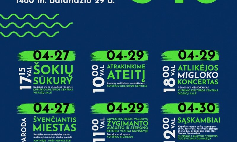 Kupiškio miesto gimtadienio renginiai