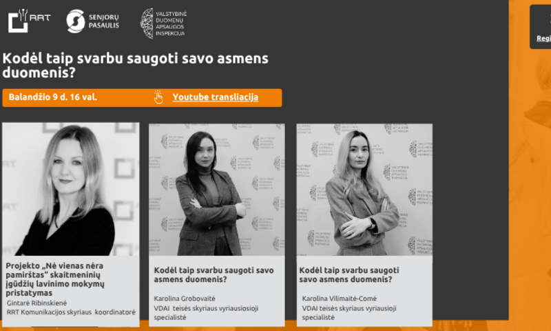 Skaitmeninių įgūdžių lavinimo projektas „Nė vienas nėra pamirštas“ kviečia į nuotolinę paskaitą