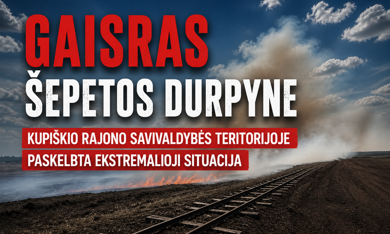 Pranešimas gyventojams – Šepetos durpyne kilo gaisras