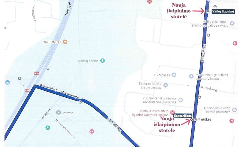 Santariškėse perkeliamos autobusų stotelės.