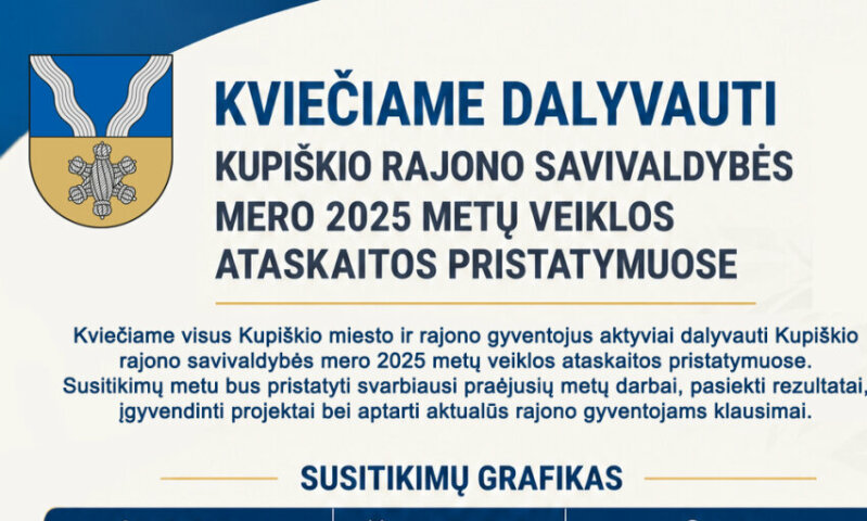Kupiškio rajono savivaldybės mero 2025 metų veiklos ataskaitos viešas pristatymas
