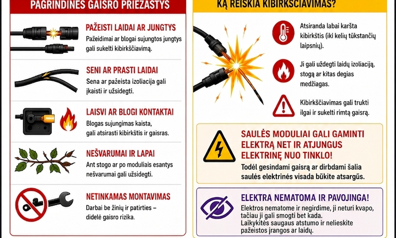 Saulės elektrinių gaisrinė sauga – ką turėtų žinoti kiekvienas?