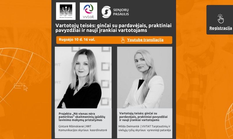 Skaitmeninio raštingumo projektas „Nė vienas nėra pamirštas“ kviečia į nuotolinę paskaitą