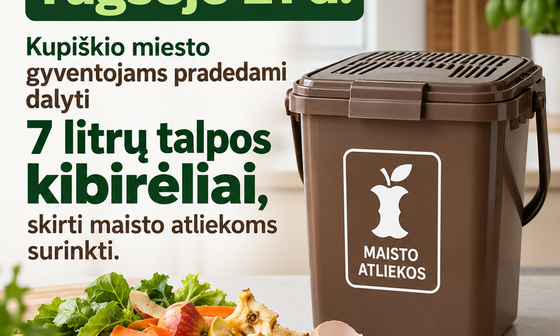 Kupiškio miesto gyventojams – nemokami maisto atliekų surinkimo kibirėliai