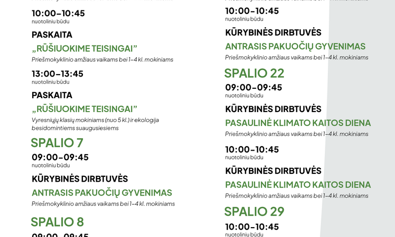 „Žaliasis taškas“ kviečia prisijungti prie nuotolinių edukacijų ciklo „Žaliasis raštingumas“