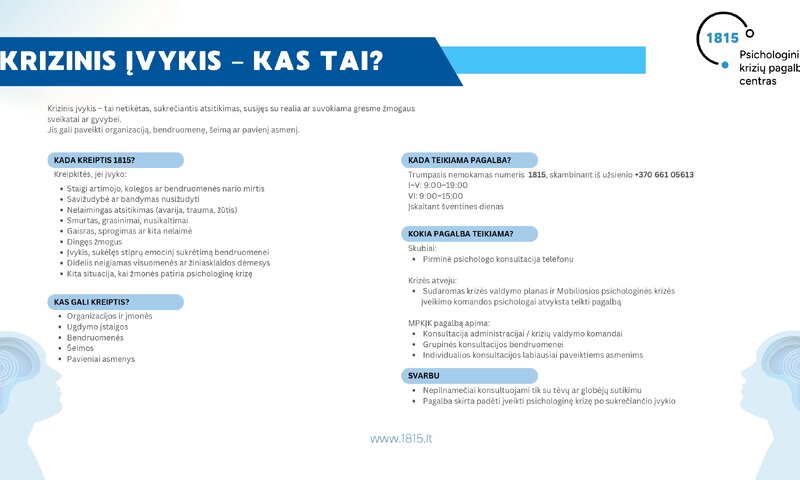 Ištikus psichologinei krizei – pagalba telefonu 1815
