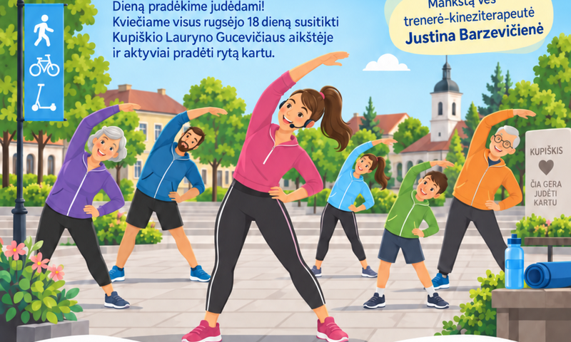 Kviečiame visus į rytinę mankštą po atviru dangumi