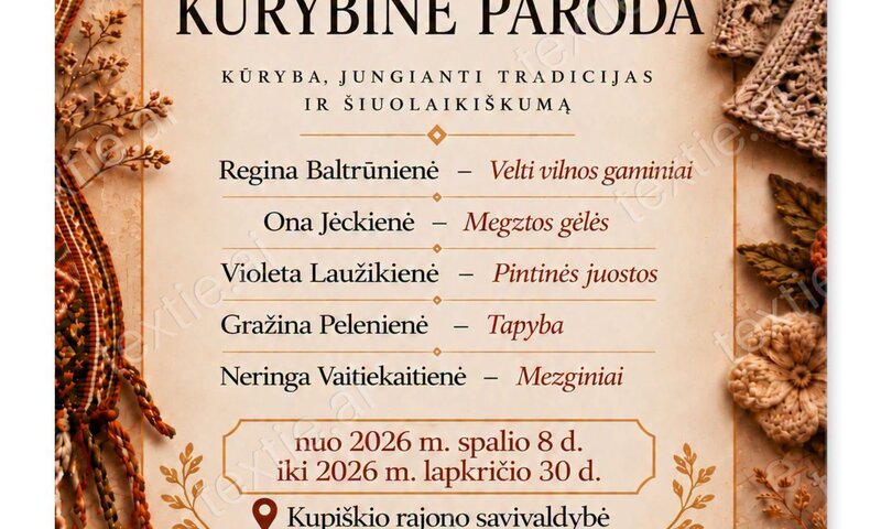 Kviečiame į parodos „Jubiliačių kūrybinė paroda“ pristatymą! 