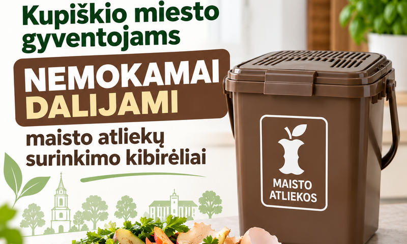 Primename: Kupiškio miesto gyventojams – nemokami maisto atliekų surinkimo kibirėliai