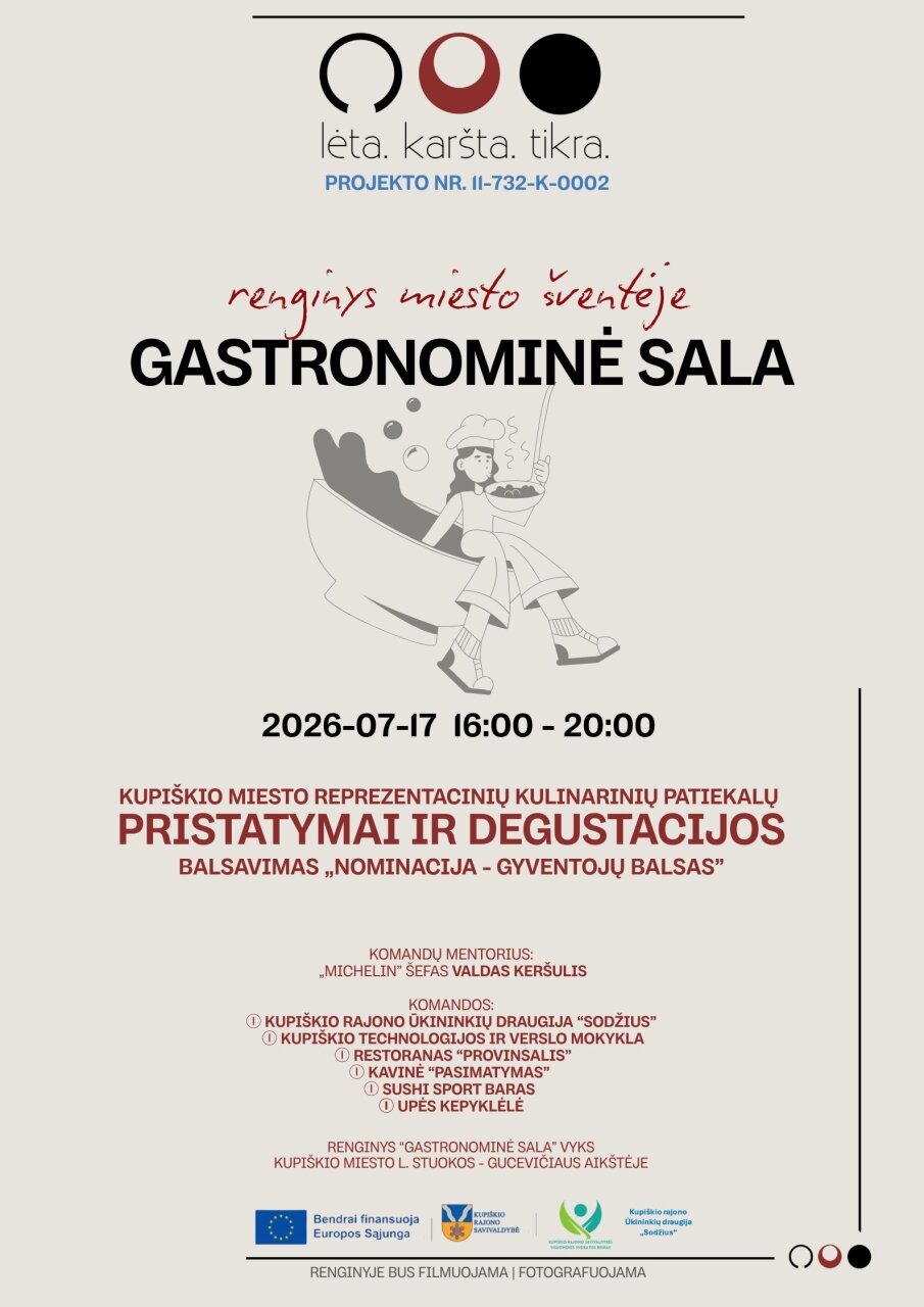 Kviečiame dalyvauti renginyje „Gastronominė sala“