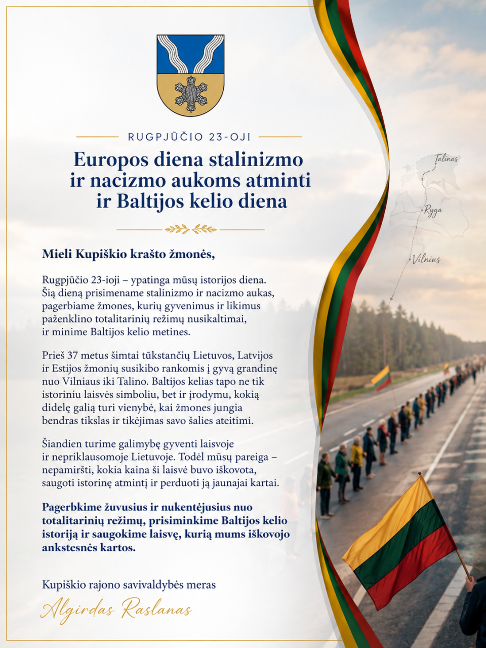 Rugpjūčio 23-ioji – Baltijos kelio diena (Juodojo kaspino diena) 
