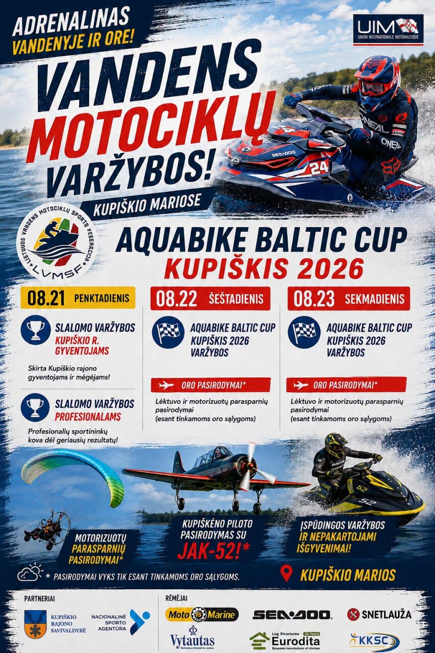 Kupiškio mariose – vandens motociklų varžybos ir įspūdingi oro pasirodymai