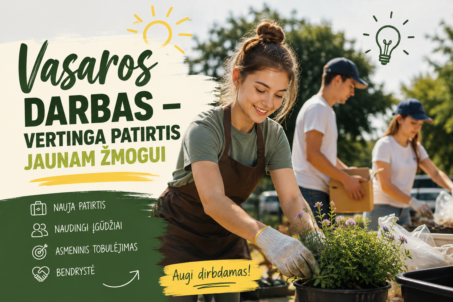 Vasaros darbas – vertinga patirtis jaunam žmogui