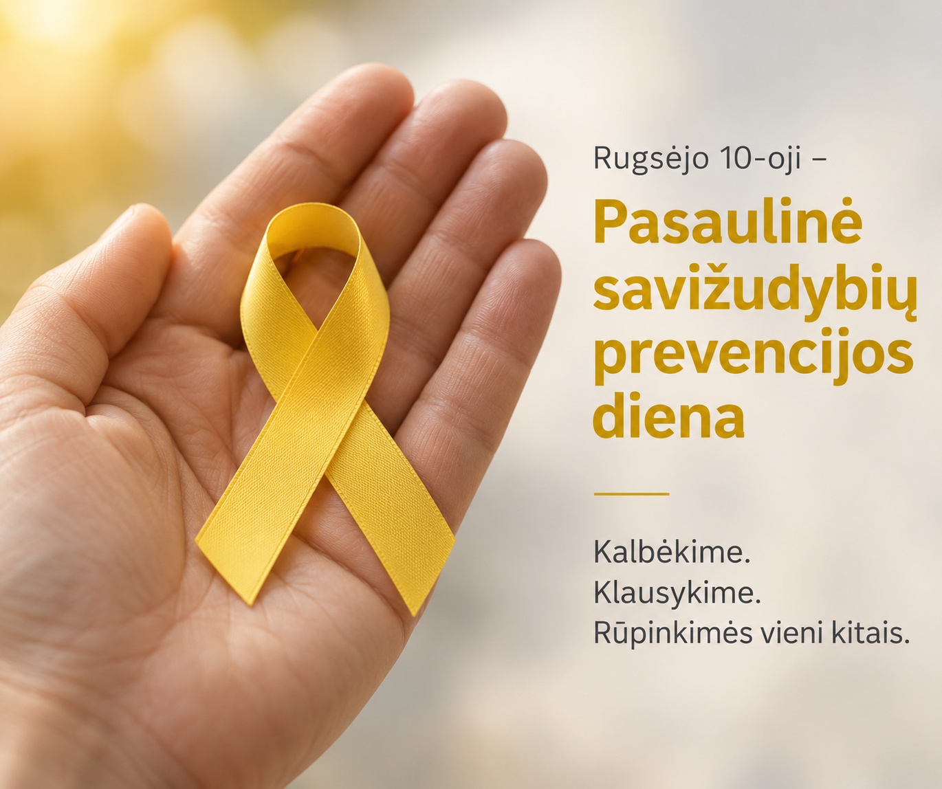 Rugsėjo 10-ąją bus minima Pasaulinė savižudybių prevencijos diena