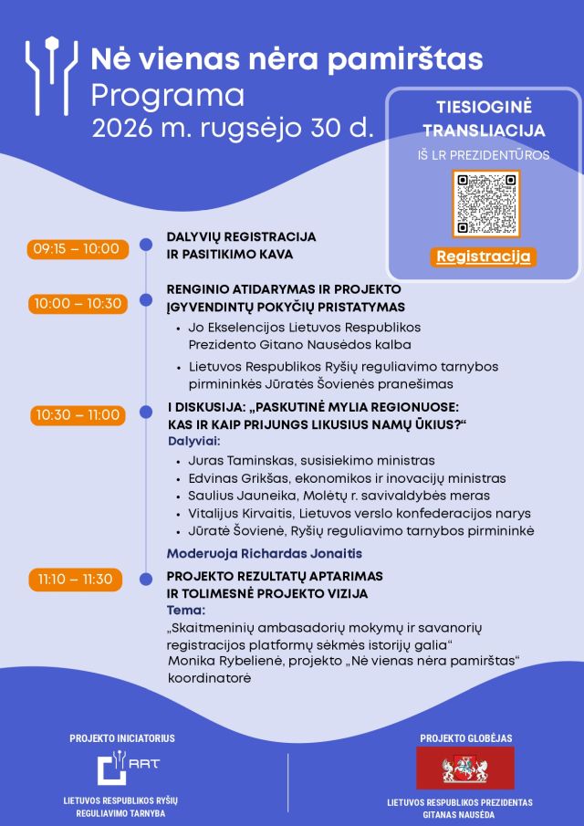 Skaitmeninio raštingumo projektas „Nė vienas nėra pamirštas“ kviečia į nuotolinį renginį