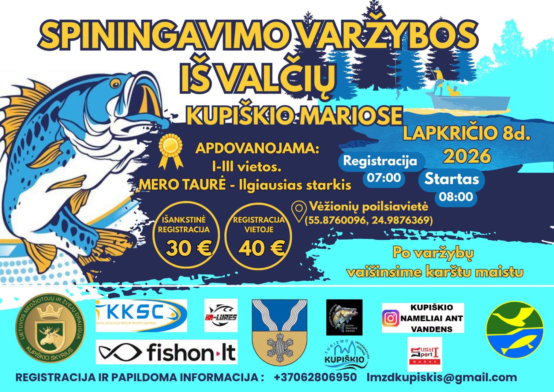 Spiningavimo varžybos iš valčių Kupiškio mariose