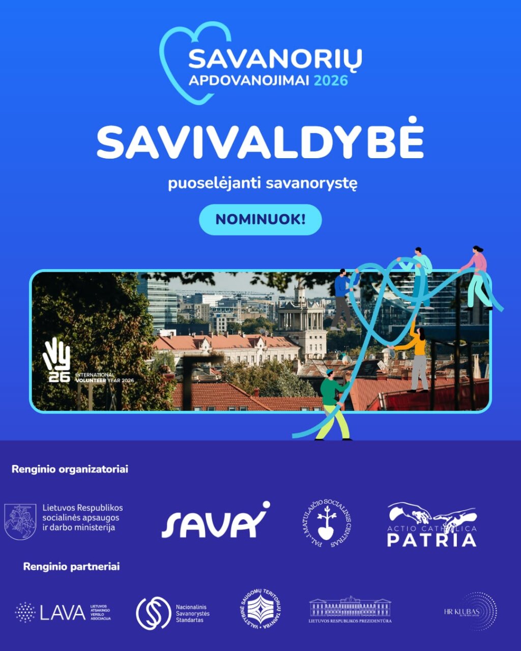 Startavo nominacijų teikimas „Savanorių apdovanojimams 2026“
